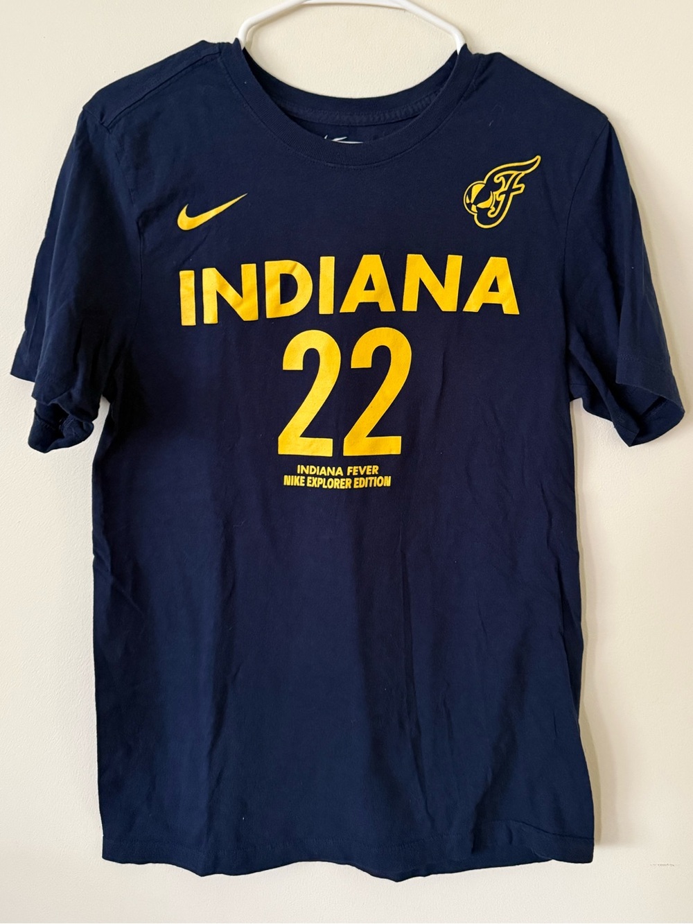 Nike Unisex Indiana Fever Navy & Yellow Tee - #22 Caitlin Clark